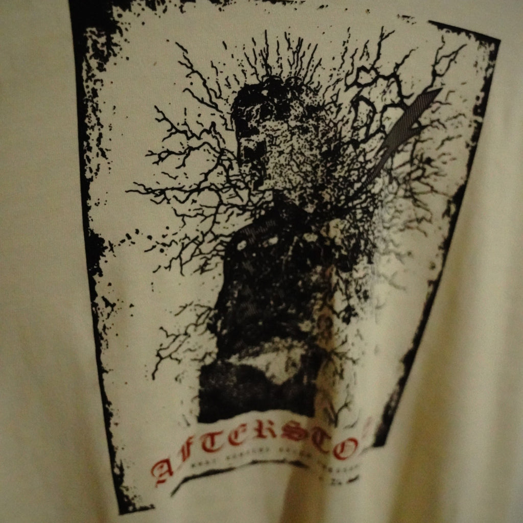 STRUCK GOD print detail on ivory garment-dyed cotton