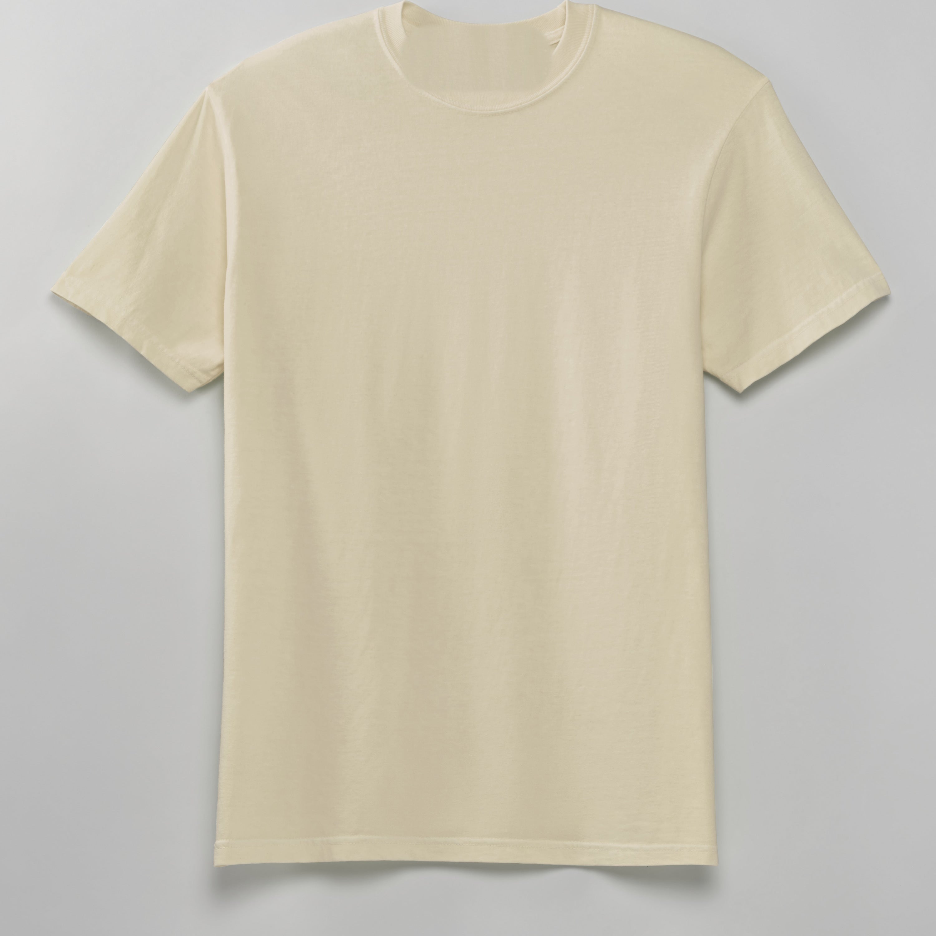 The ivory STRUCK GOD tee, back &mdash; clean, nothing printed